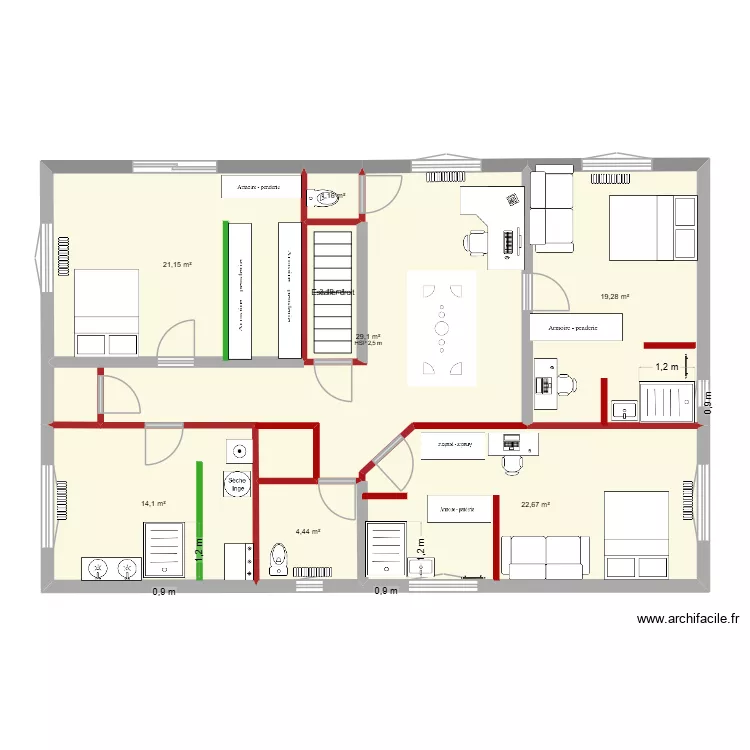 MAISON 70 - 04-06-26. Plan de 8  et 115 m²