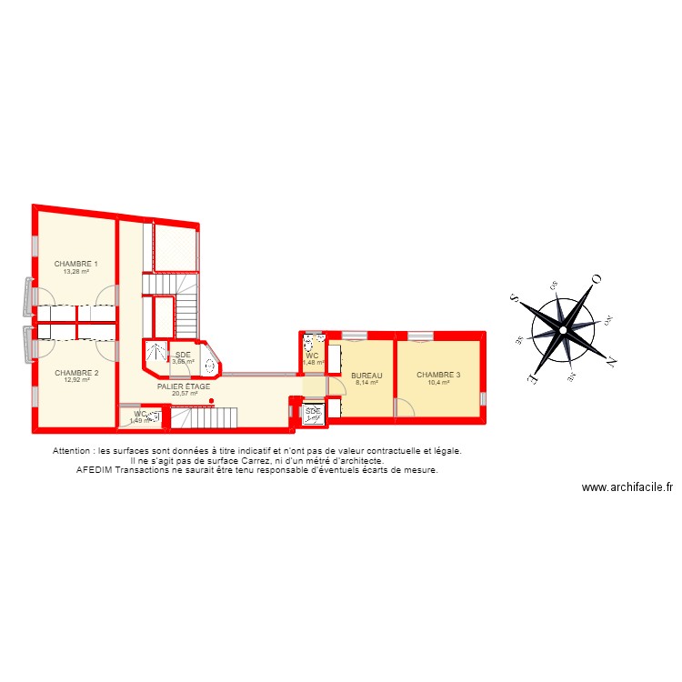 bi 17848 - . Plan de 35 pièces et 295 m2