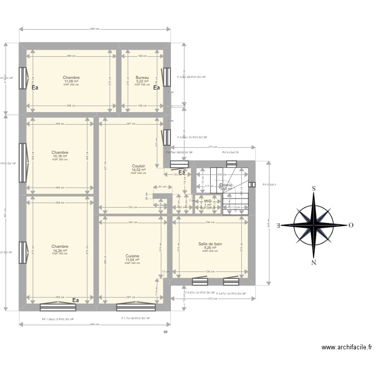 ML23052658. Plan de 16 pièces et 166 m2