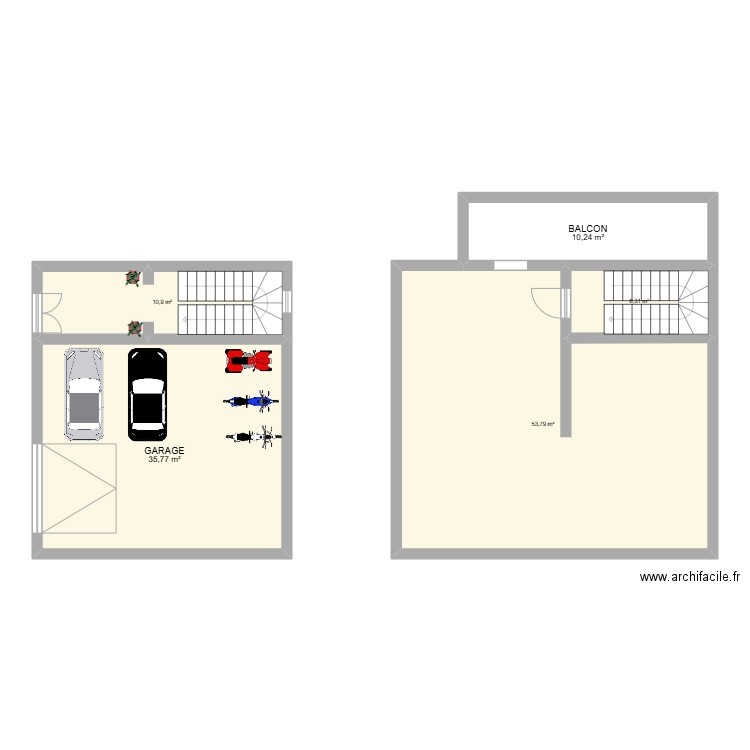 PL SBM. Plan de 5 pièces et 117 m2