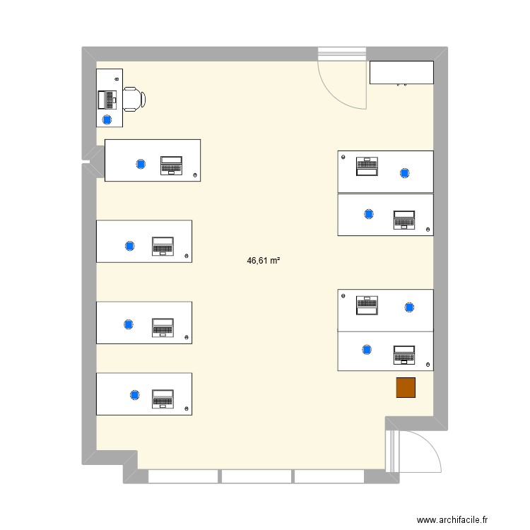 plan 2.3. Plan de 1 pièce et 47 m2