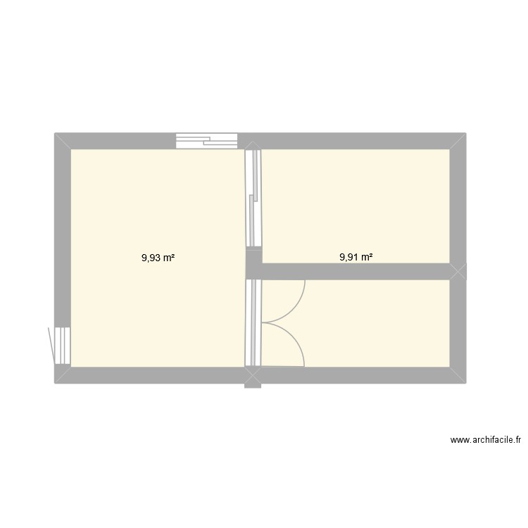 HJVYKU.V. Plan de 2 pièces et 20 m2