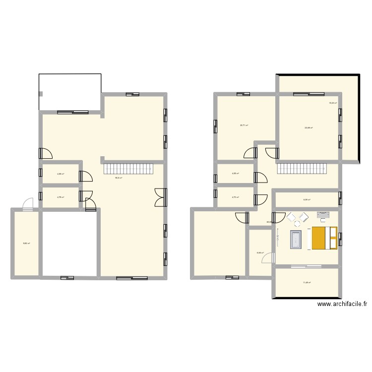 TANAMA. Plan de 13 pièces et 264 m2