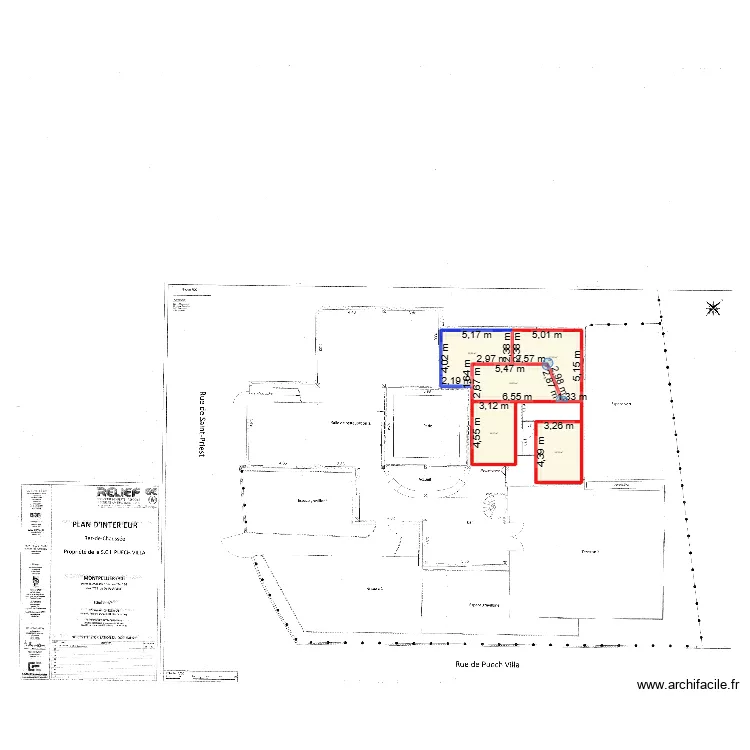 bureaux config sans couloir complet. Plan de 