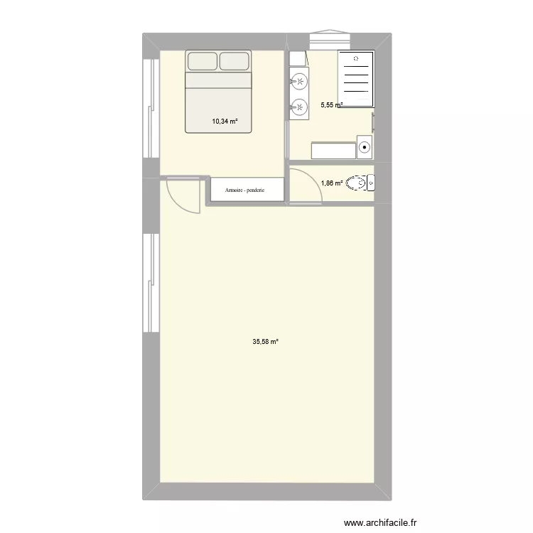 Plan 53m2 6x11,3. Plan de 4 et 53 m² Plan 53m2 6x11,3. Plan de 4 et 53 m²