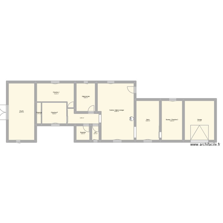 Maison Courtes plan 1. Plan de 12 pièces et 160 m2