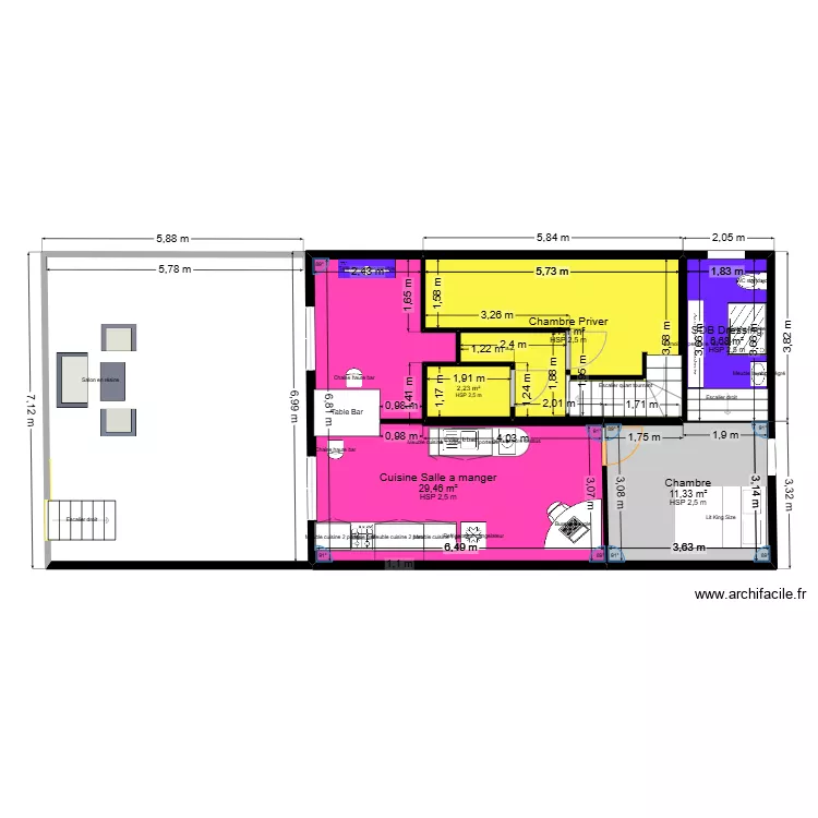 Aménagement étage. Plan de Aménagement étage. Plan de