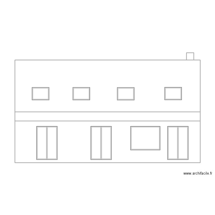 METEREAU - Façade Sud - Avant. Plan de 4 pièces et 86 m2