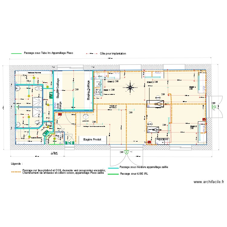 Local technique v0603. Plan de 2 pièces et 119 m2