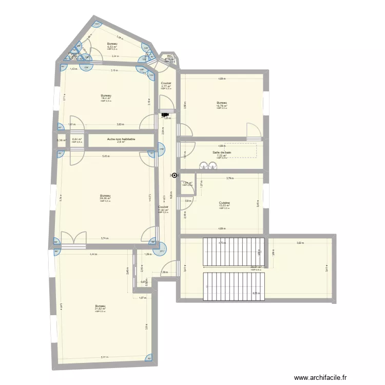 DELORME. Plan de 16  et 176 m²