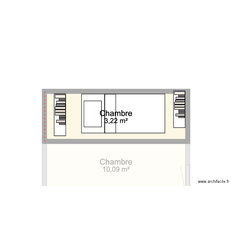 Mazot 2-1. Plan de 3 pièces et 20 m2