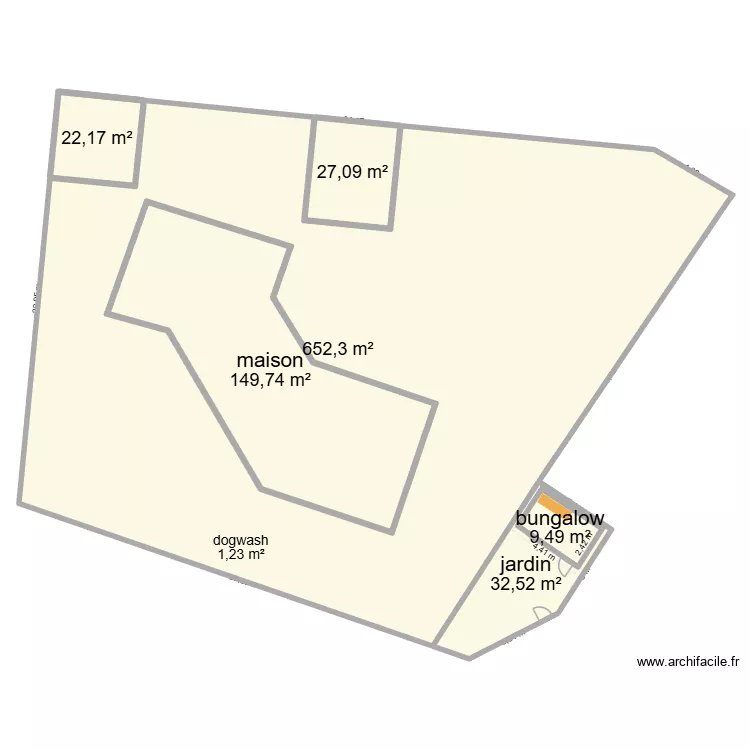 plan de masse dogwash. Plan de 6 pièces et 1070 m²