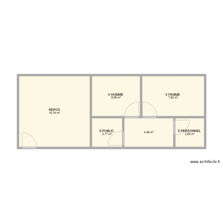 PLAN PUM. Plan de 6 pièces et 40 m2