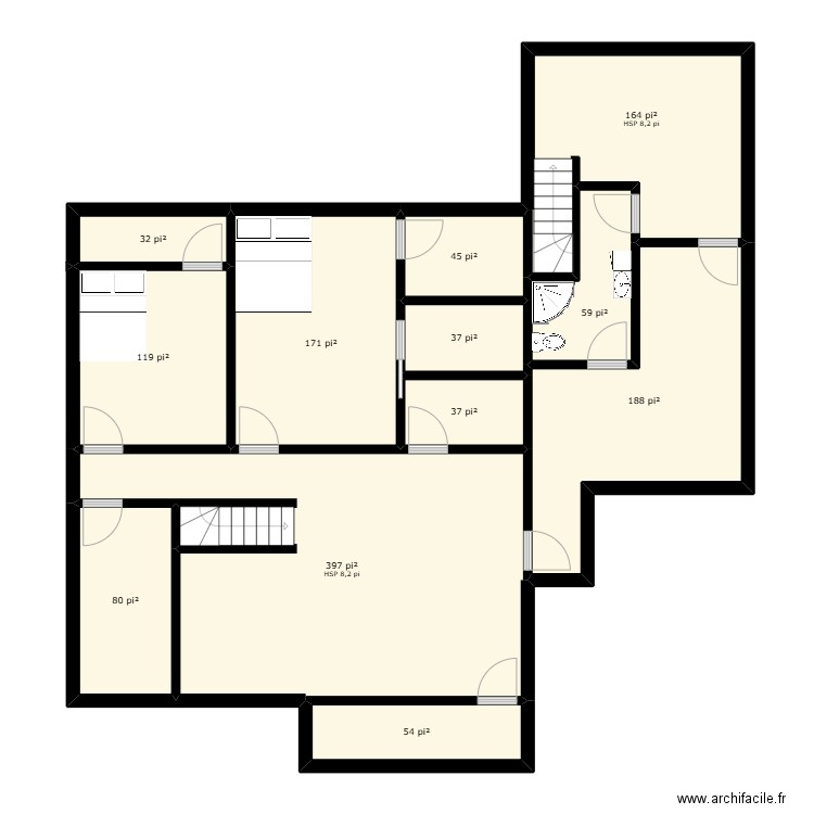 Plan-Original-Optimisé. Plan de 51 pièces et 539 m2