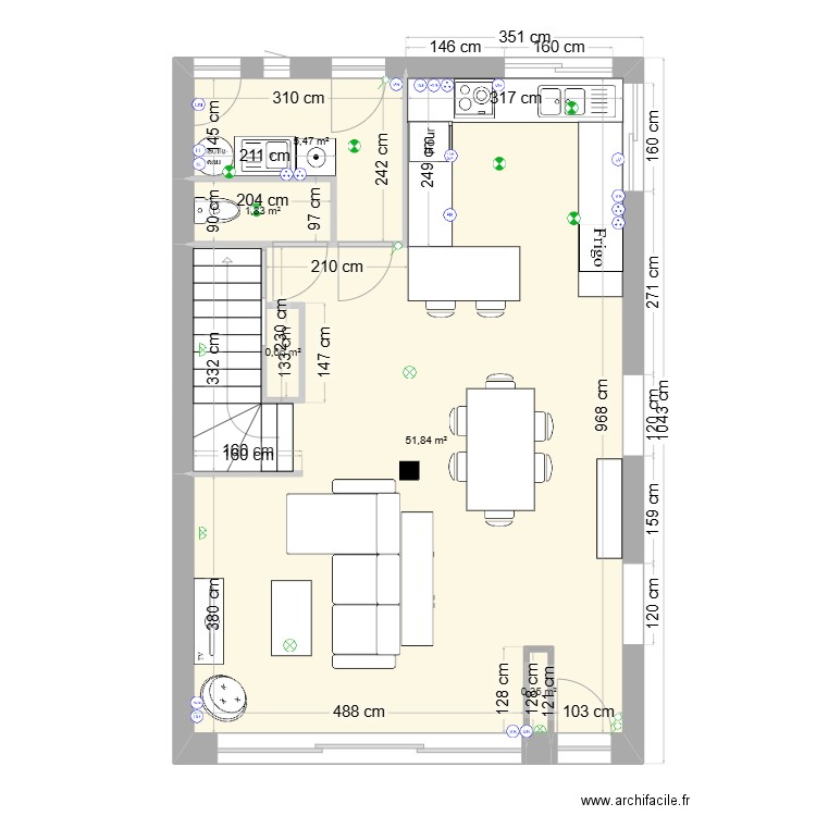 milioin doublage 20. Plan de 22 pièces et 187 m2