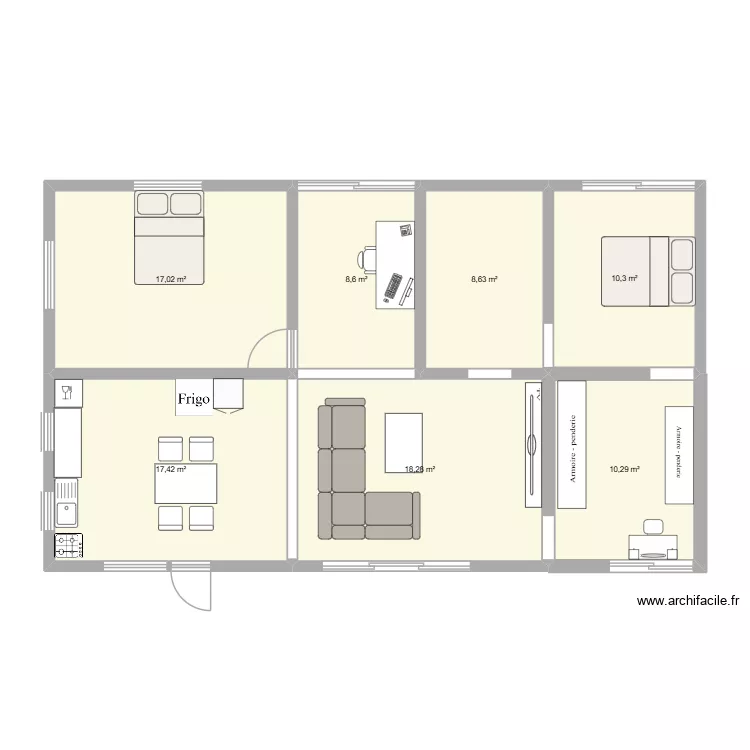 Faaa. Plan de 7  et 91 m²