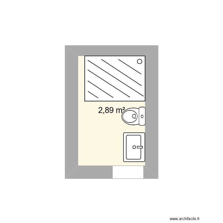 SLO. Plan de 1 pièce et 3 m2