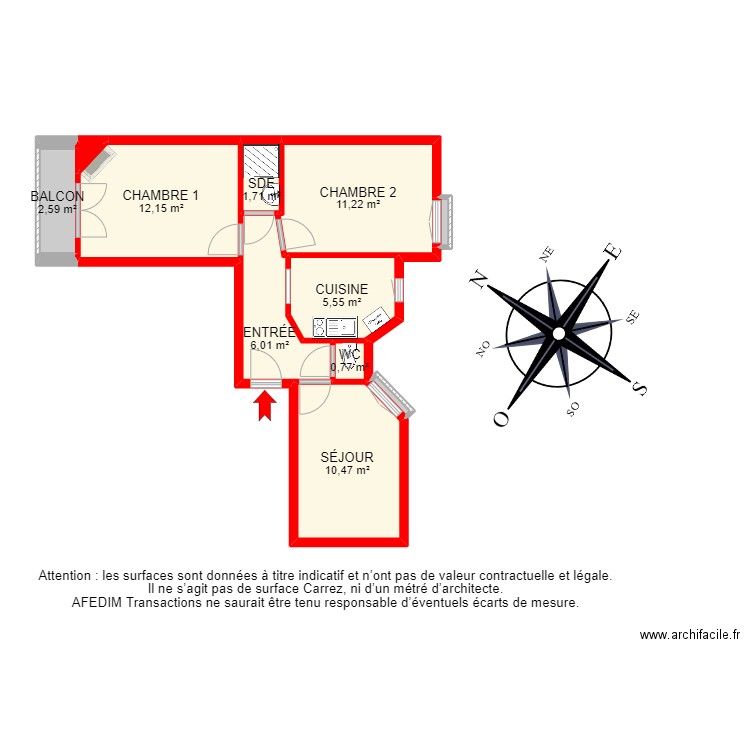 BI17194 -. Plan de 14 pièces et 51 m2