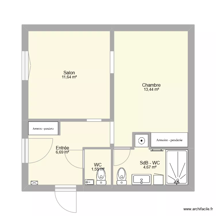 Projet Monnet - Projet. Plan de 5  et 38 m²