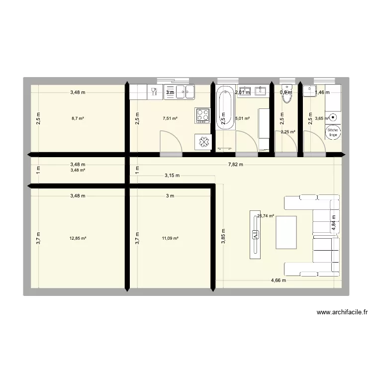 v0,1. Plan de 9 pièces et 80 m² v0,1. Plan de 9 pièces et 80 m²