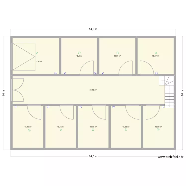 Projet Box Grange bis. Plan de 15  et 171 m²