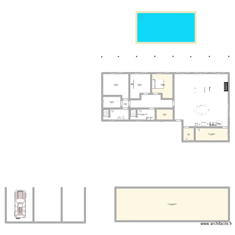 PROJET DJERBA /SOUKRA. Plan de 10 pièces et 192 m2