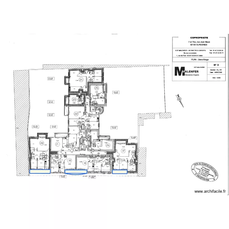 SURESNES 7 MACE BALCON. Plan de 