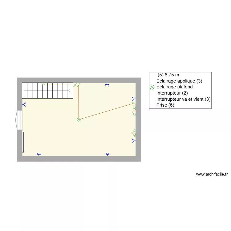 Pailleret-Chambre. Plan de 1  et 22 m²