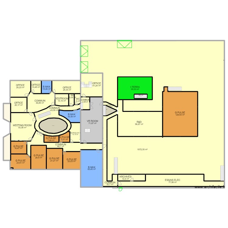 VOLTA R+1 V m² avenir. Plan de 41 pièces et 2253 m2