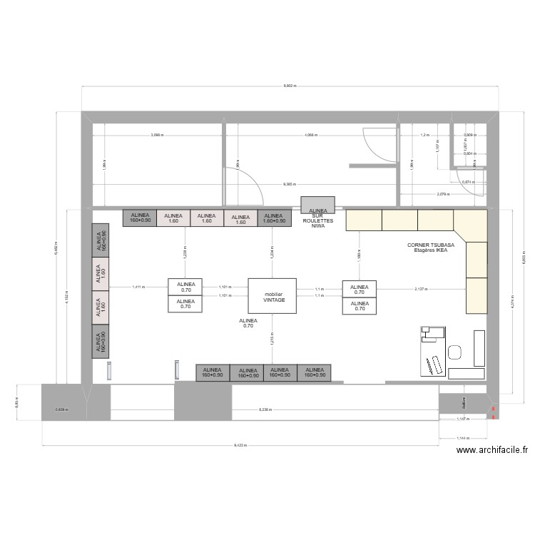 SO OUEST projet POOOW POPUP 2025. Plan de 3 pièces et 18 m2