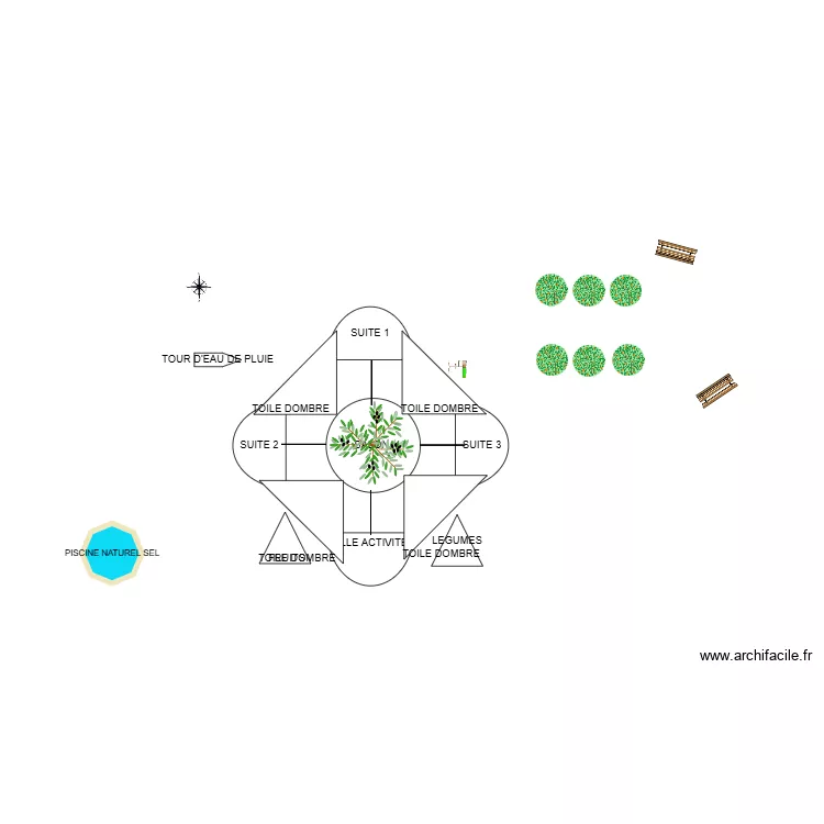 La MAISON DE BAMBOU. Plan de 