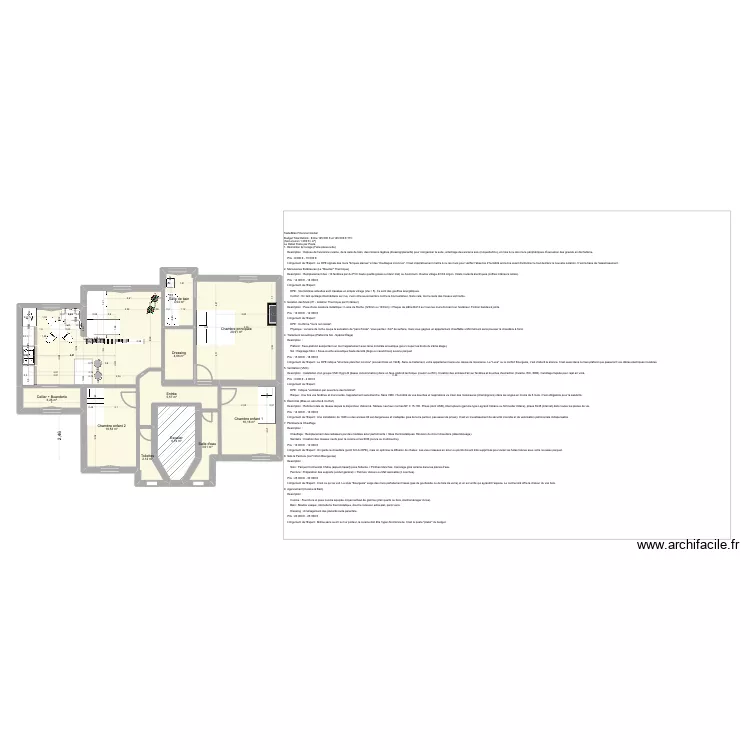 Docteur. Plan de 11 pièces et 100 m²