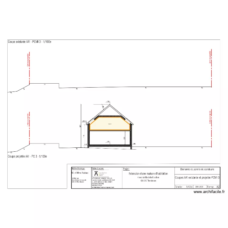 RJ ENERGIES Plan de coupe cht Therdonne. Plan de 1 pièce et 17 m² RJ ENERGIES Plan de coupe cht Therdonne. Plan de 1 pièce et 17 m²