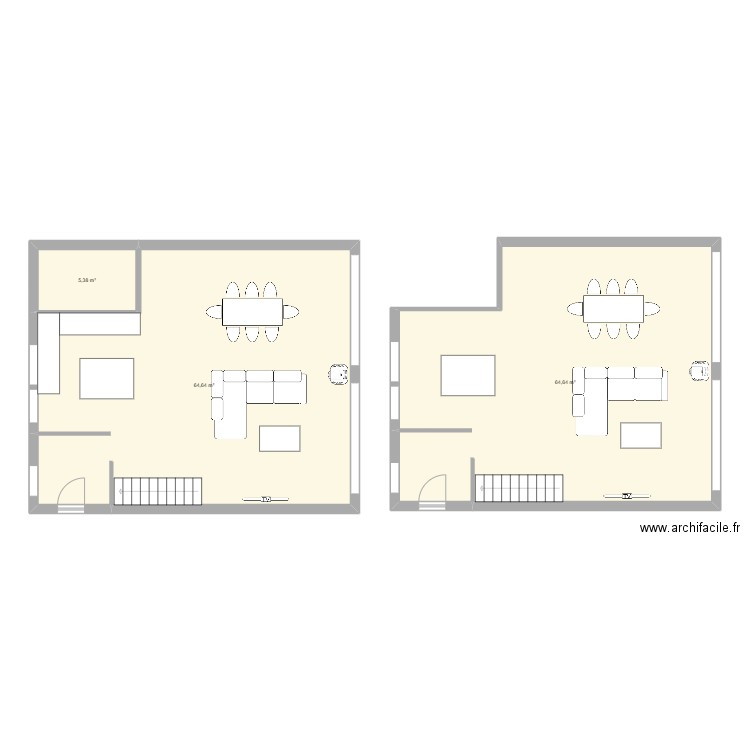reno. Plan de 3 pièces et 135 m2