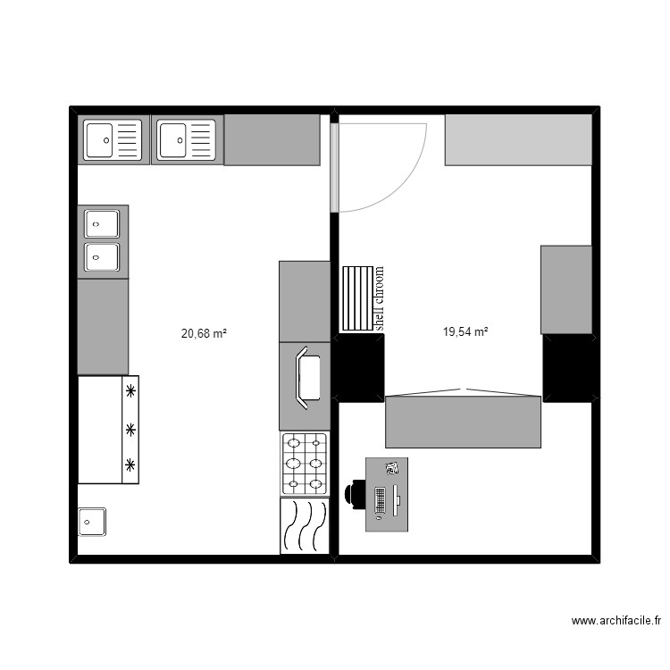 khalfan almahrazee. Plan de 4 pièces et 41 m2