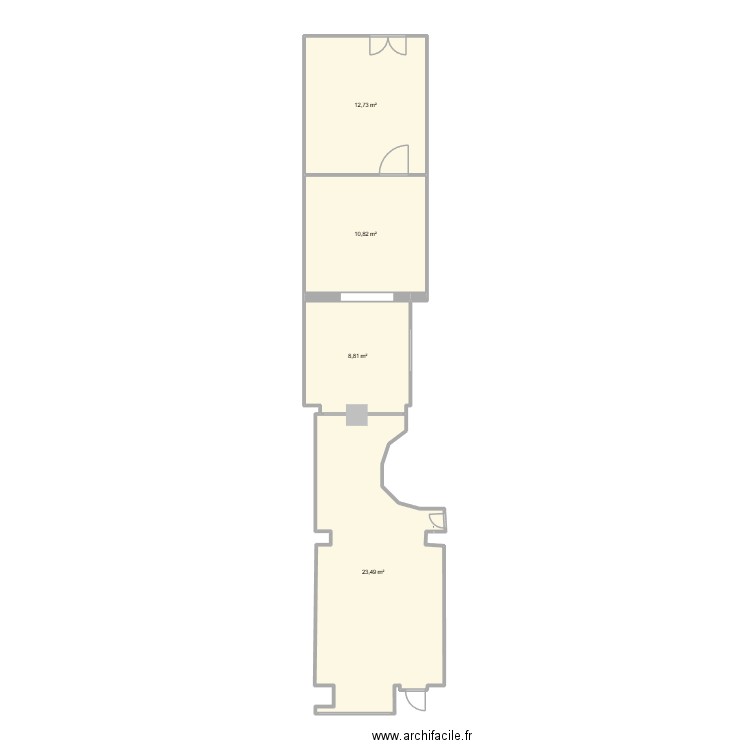 LPT. Plan de 4 pièces et 56 m2