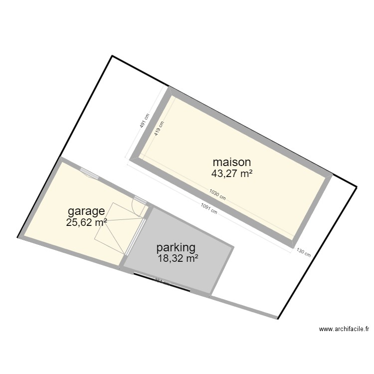 plan cadastre . Plan de 3 pièces et 87 m2