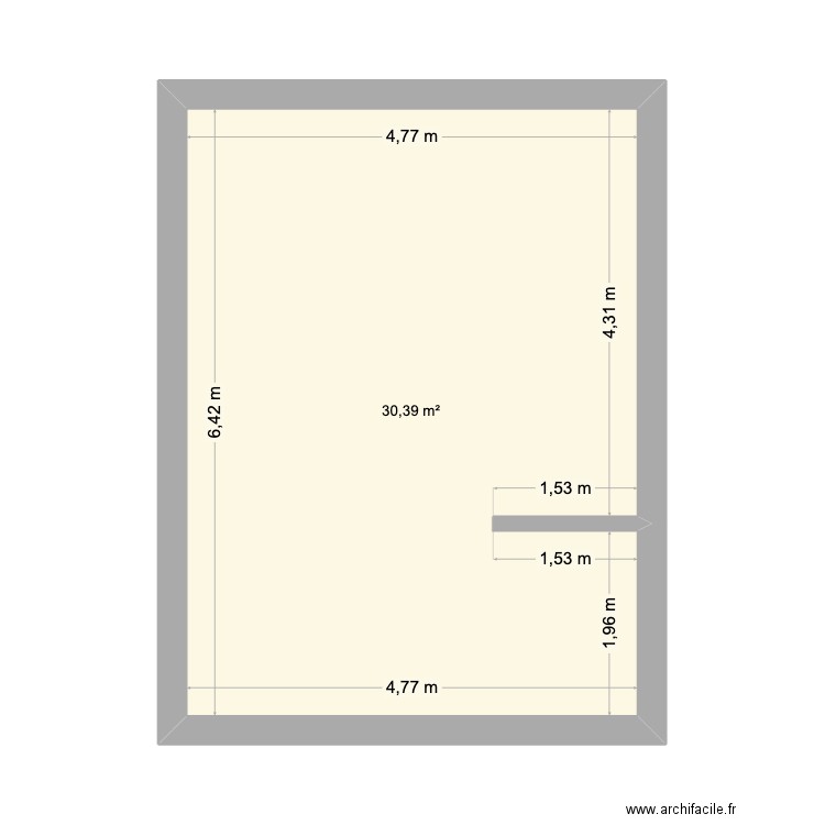 Vendée. Plan de 1 pièce et 30 m2