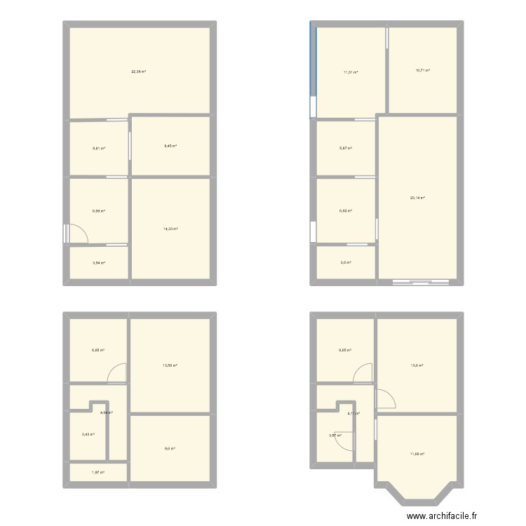 17 Gambetta RDC. Plan de 23 pièces et 201 m2