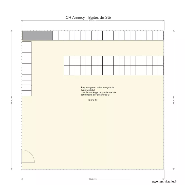 CH Annecy Arsenal Boites de St&eacute;. Plan de 