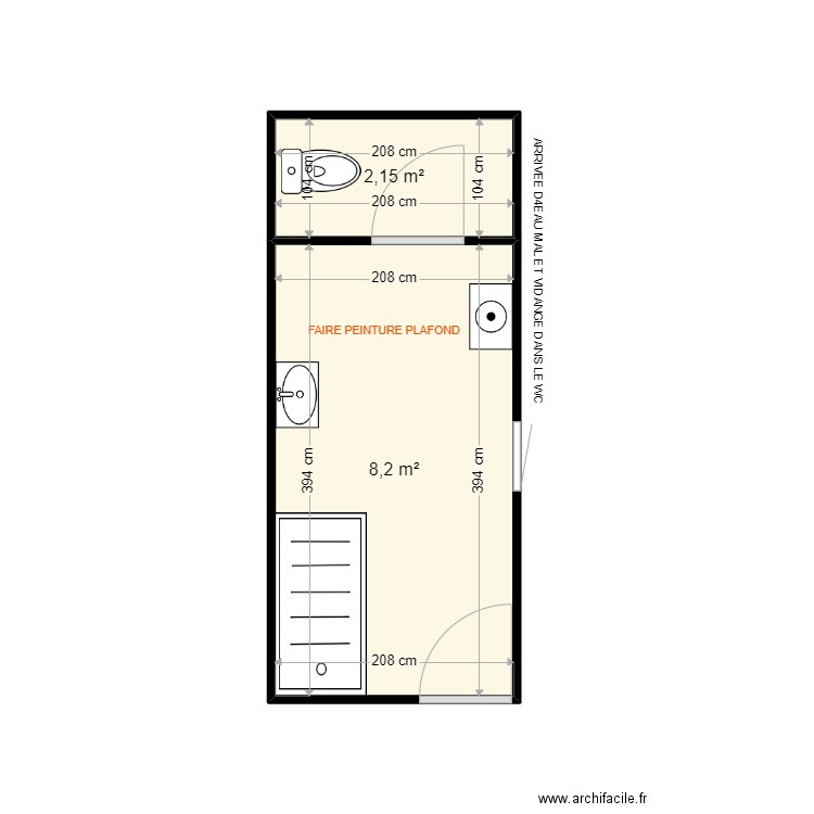 GRARD VANNESSA . Plan de 2 pièces et 10 m2