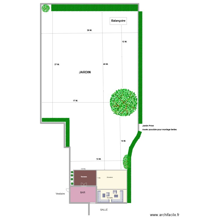 Jardin ferme du Gd spinois. Plan de 4 pièces et 111 m2