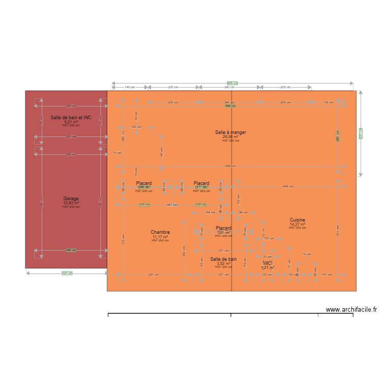 Rénovation Existant Toiture. Plan de 15 pièces et 140 m2