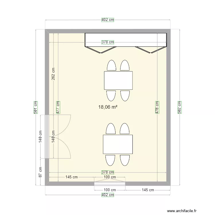 chalet jardin. Plan de 