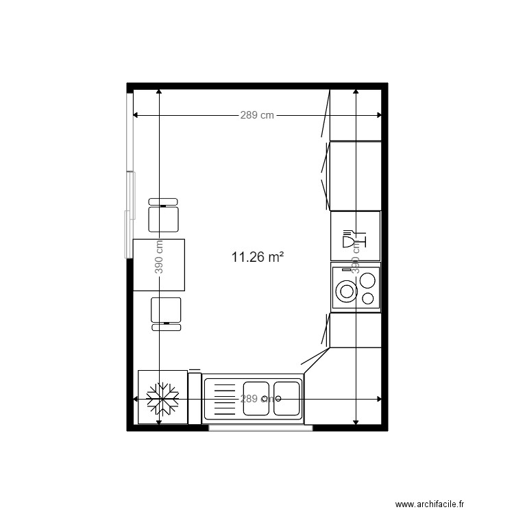 CUISINE LEUVILLE. Plan de 0 pièce et 0 m2