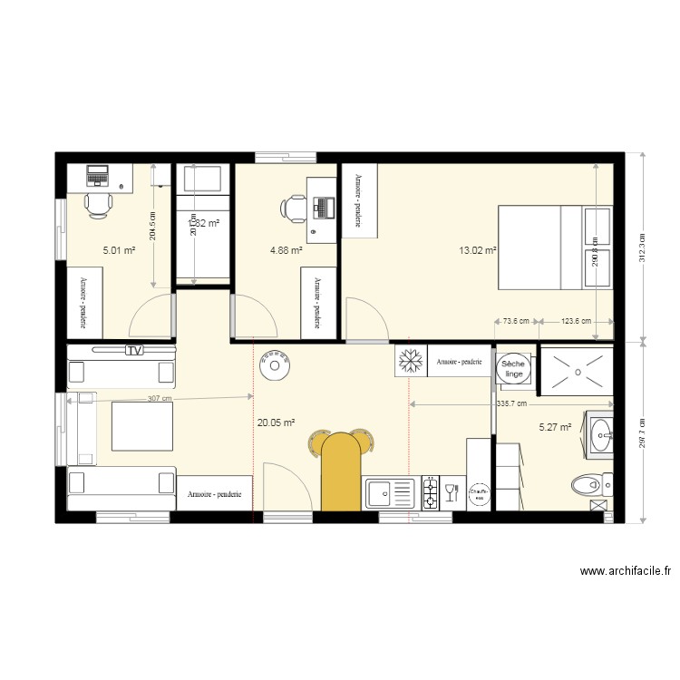 tiny ch rdc bis. Plan de 0 pièce et 0 m2