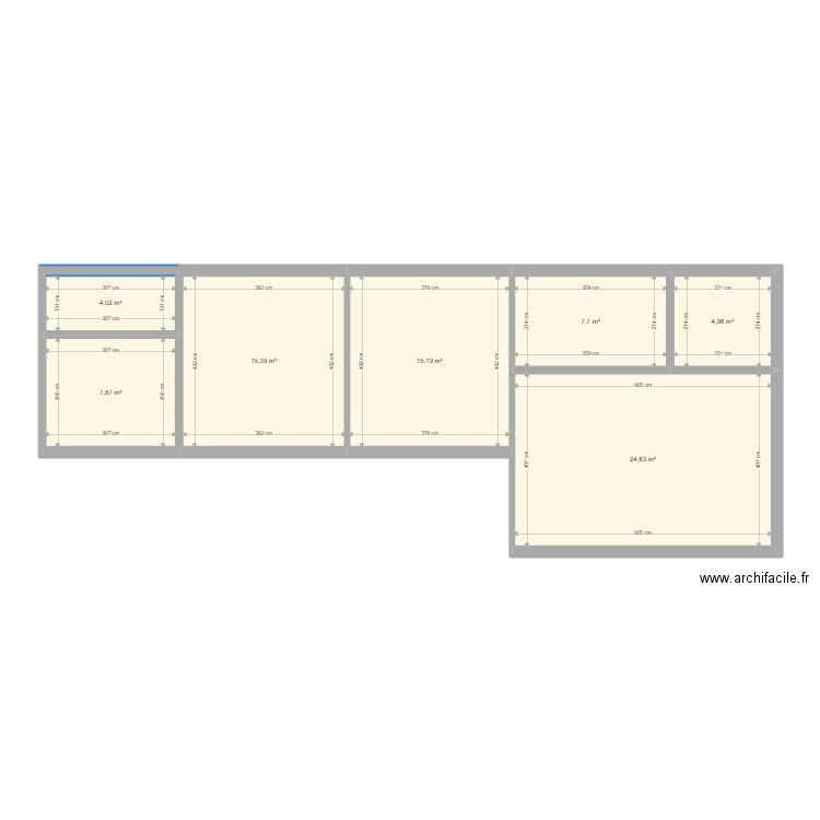 CHATEAU GARAUC R+2 (2). Plan de 7 pièces et 80 m2