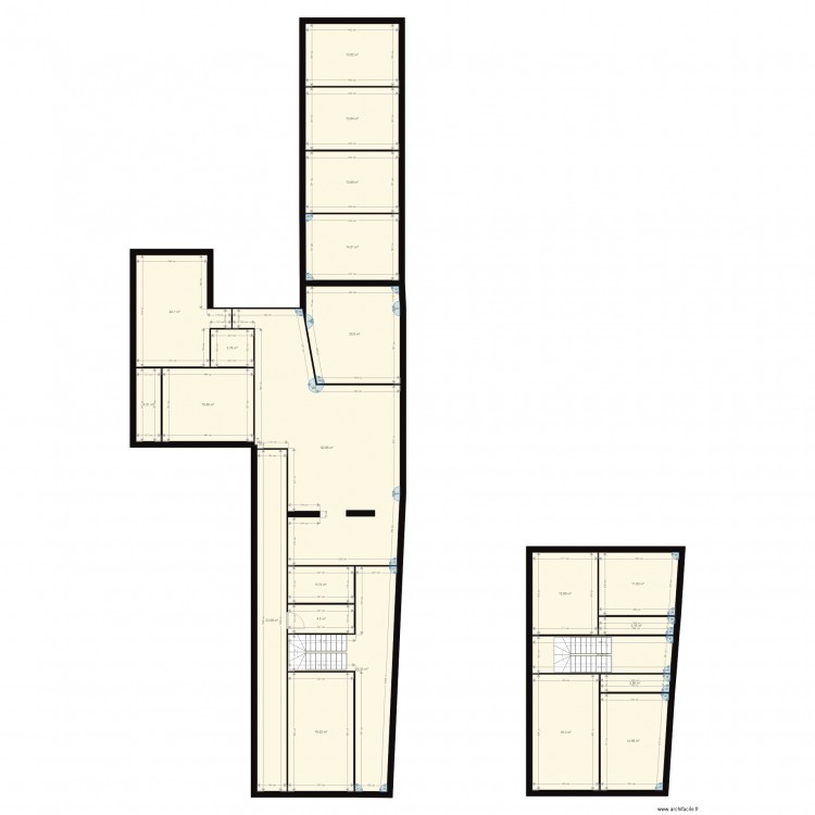 57 huguerie. Plan de 22 pièces et 338 m2