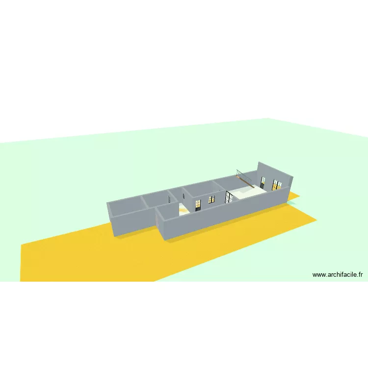 maison DC. Plan de 5  et 119 m²