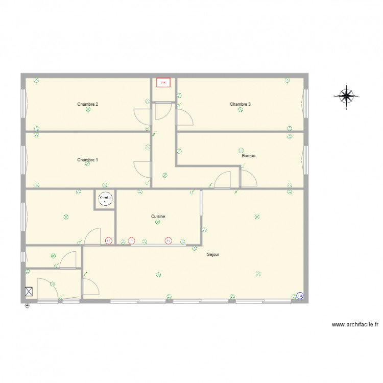 Plan implantation électricité. Plan de 0 pièce et 0 m2